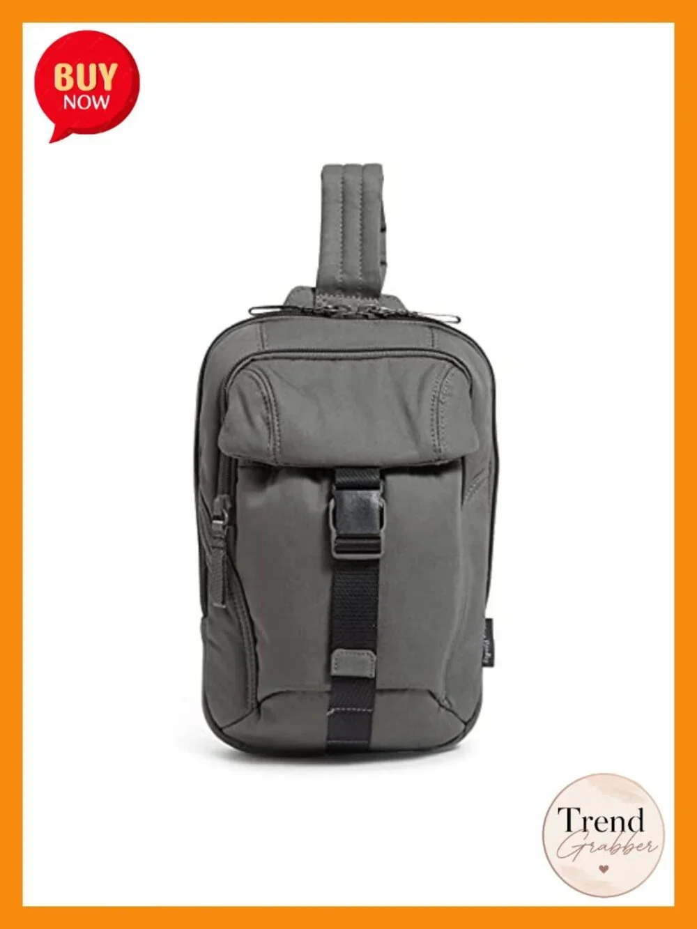 Recycled Cotton Sling Backpack Crossbody Bag Adjustable Strap Multi-Pocket